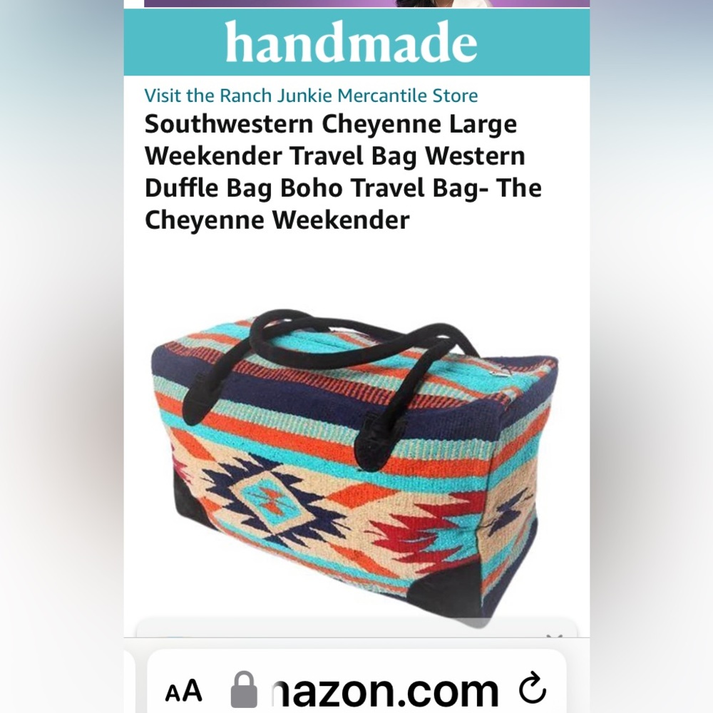 Southwestern Cheyenne, large weekend, travel bag, Weston, duffel bag